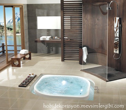 süper modern banyo küvet lavabo modelleri dekorasyonları dekorasyonu dekoru stilleri çeşitleri resimleri
